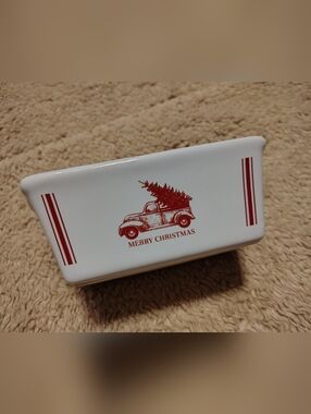Christmas Mini Loaf Pan Red Pickup Truck And Tree Robert Stanley Style Design